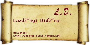 Lazányi Diána névjegykártya